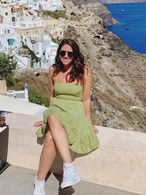 Forever 21 Olive Spaghetti Strap Tiered Mini Dress